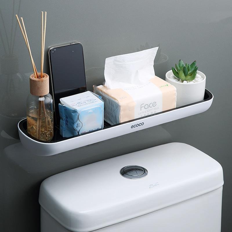 Bathroom Shelves Organizer Wall Mount Home Towel shelf Shampoo Rack With Towel Bar Storage Rack Bathroom Accessories Black