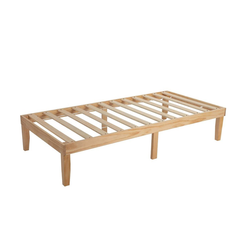 Single Size Warm Wooden Natural Bed Base Frame