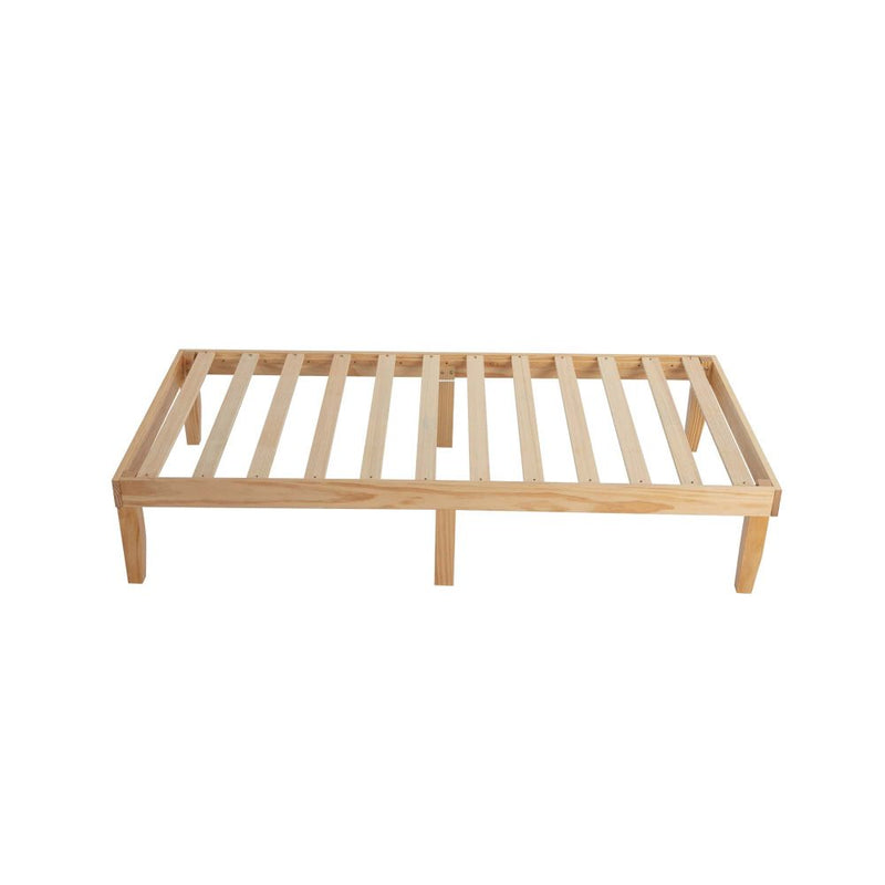 Single Size Warm Wooden Natural Bed Base Frame