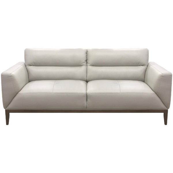 Downy  Genuine Leather Sofa 3 Seater Upholstered Lounge Couch - Silver