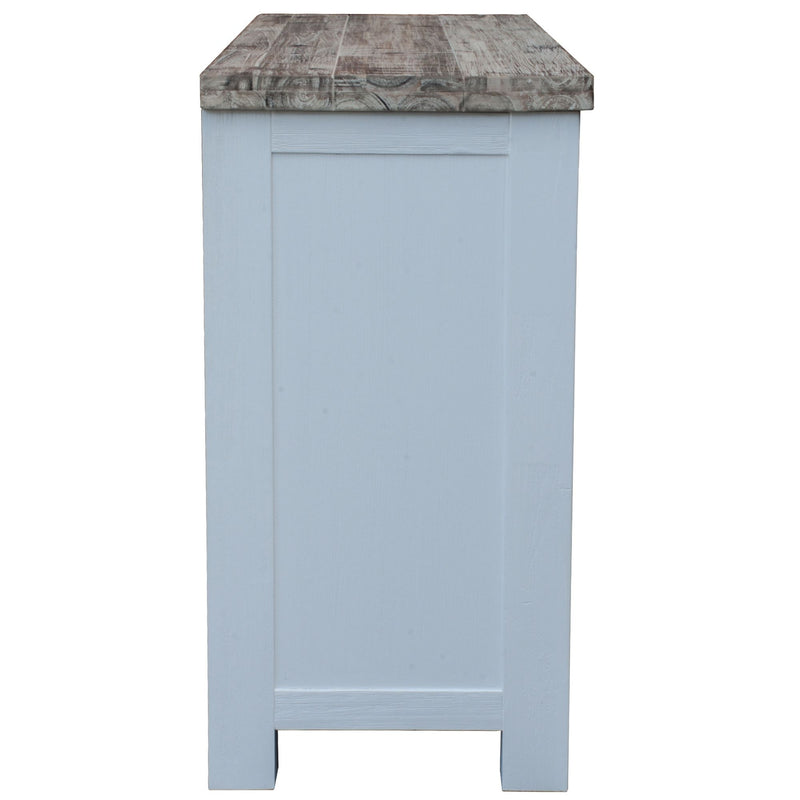 Plumeria Buffet Table 145cm 1 Door 3 Drawer Solid Acacia Timber - White Brush