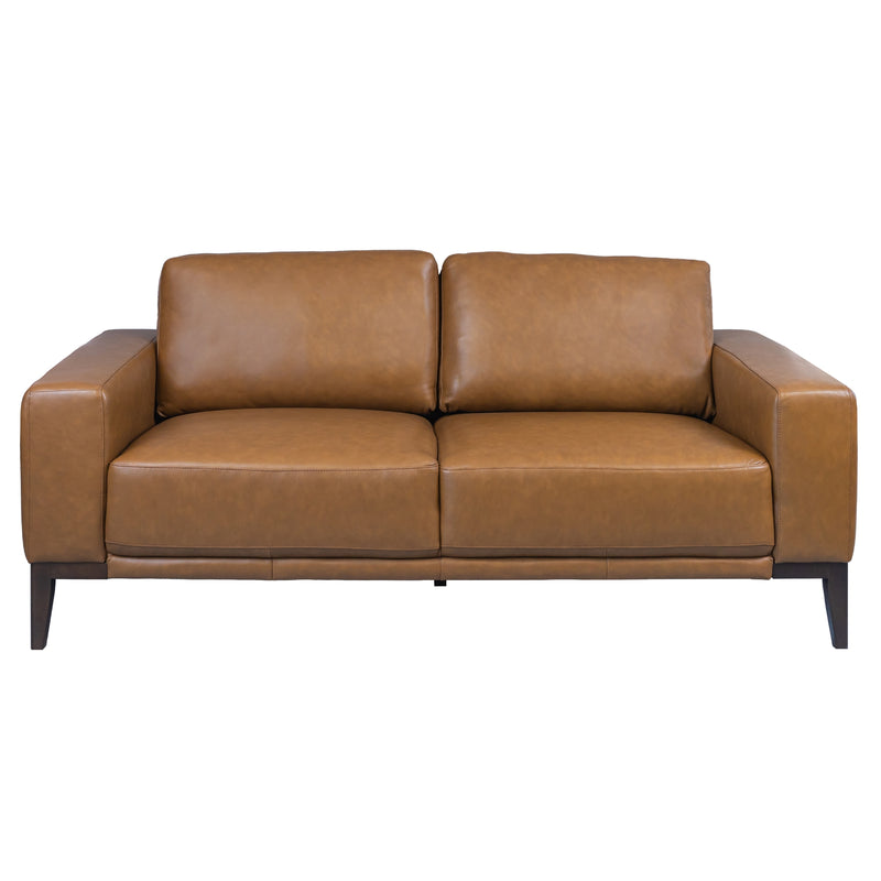 Lorenzo 2 + 3 Seater Sofa Leather Upholstered Lounge Set - Tan