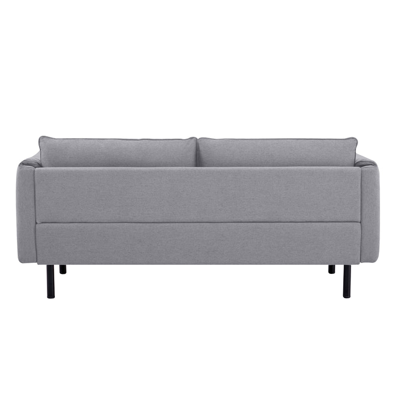 Channel 3 Seater Fabric Sofa Lounge Couch Grey