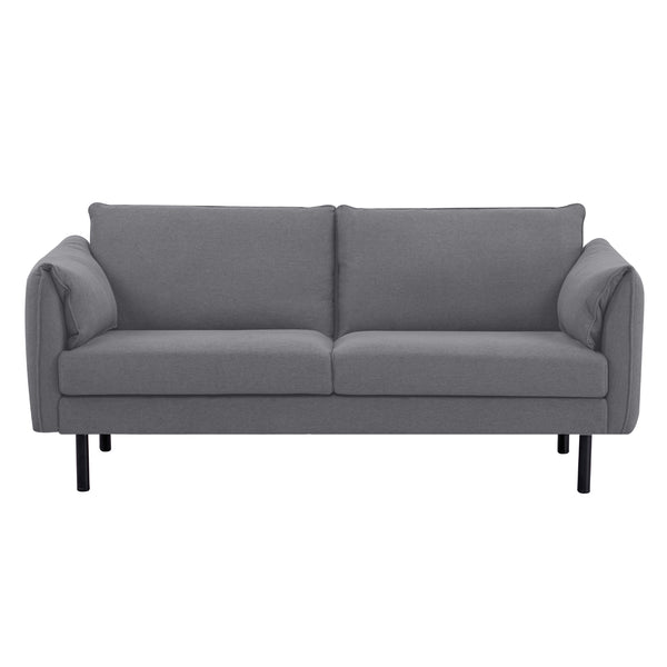 Channel 3 Seater Fabric Sofa Lounge Couch Dark Grey