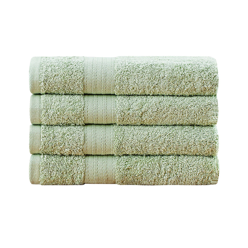 Linenland Bath Towel 4 Piece Cotton Hand Towels Set - Sage Green