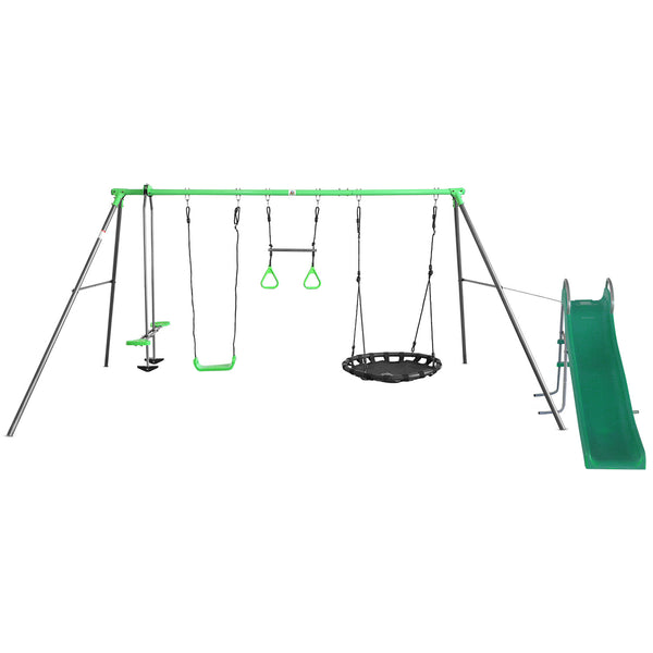 Lifespan Kids Lynx 4 Station Swing Set with Slippery Slide