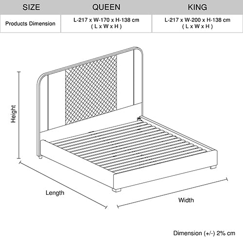 Halcyon Bed Frame Air Leather Padded - Queen