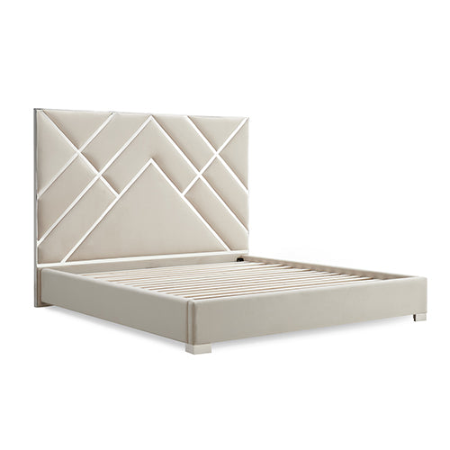 Matrix Bed Frame Fabric Padded Upholstery - King