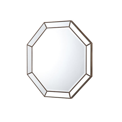 Wall Mirror MDF Construction Octagon Shape Silver Colour