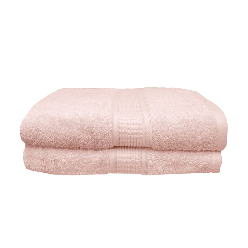 Set of 2 Coral Combed Cotton Bath Sheets 80 x 160 cm