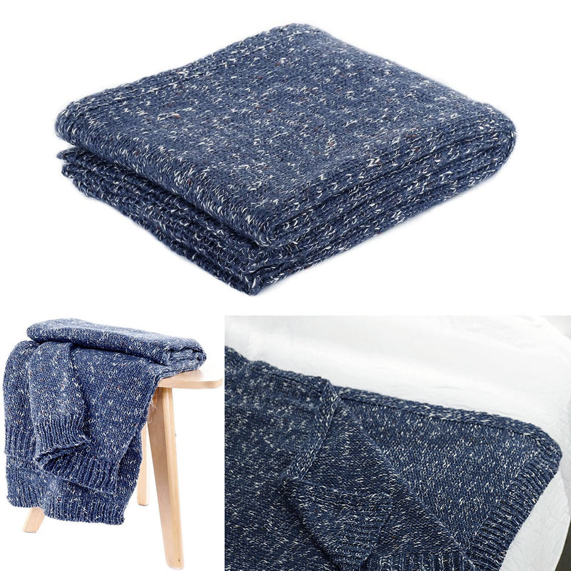 Havana Blue Woven Throw Rug 127 x 152 cm