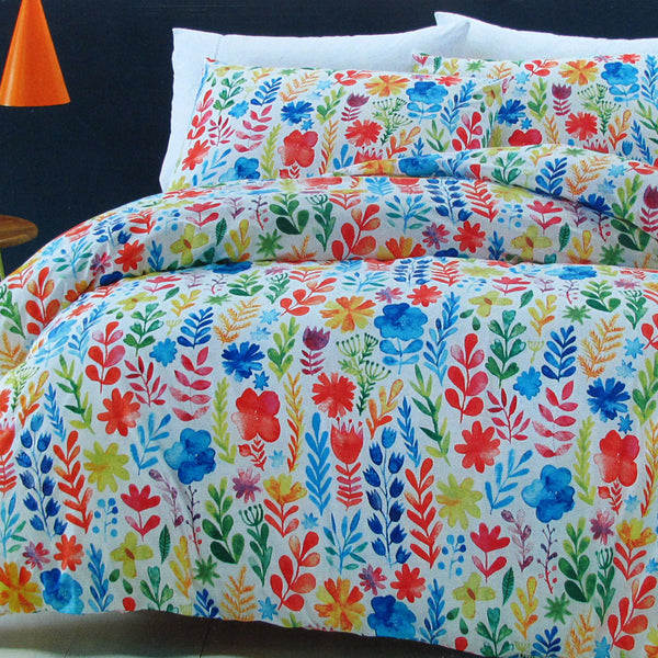 Belmondo Monet Flora Easy Care Quilt Cover Set Queen