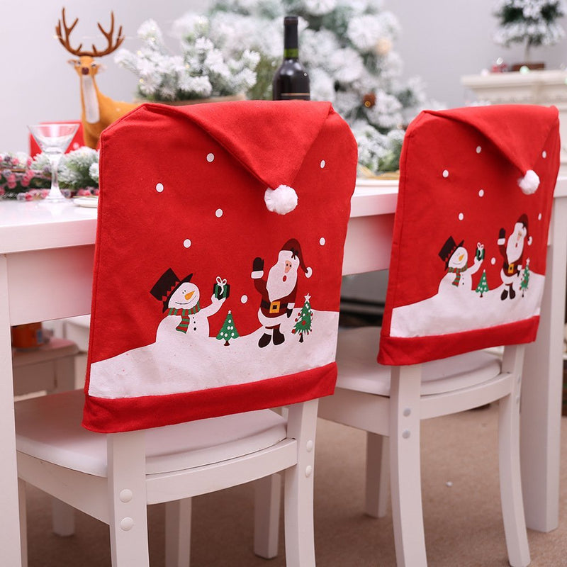 6-10x Christmas Santa Hat Chair Covers Table Cloth Dinner Home Décor Ornaments, Table Cloth (130x180 cm)