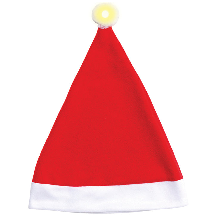 Christmas Unisex Adults Kids Novelty Hat Xmas Party Cap Santa Costume Dress Up, Santa Hat w LED Light