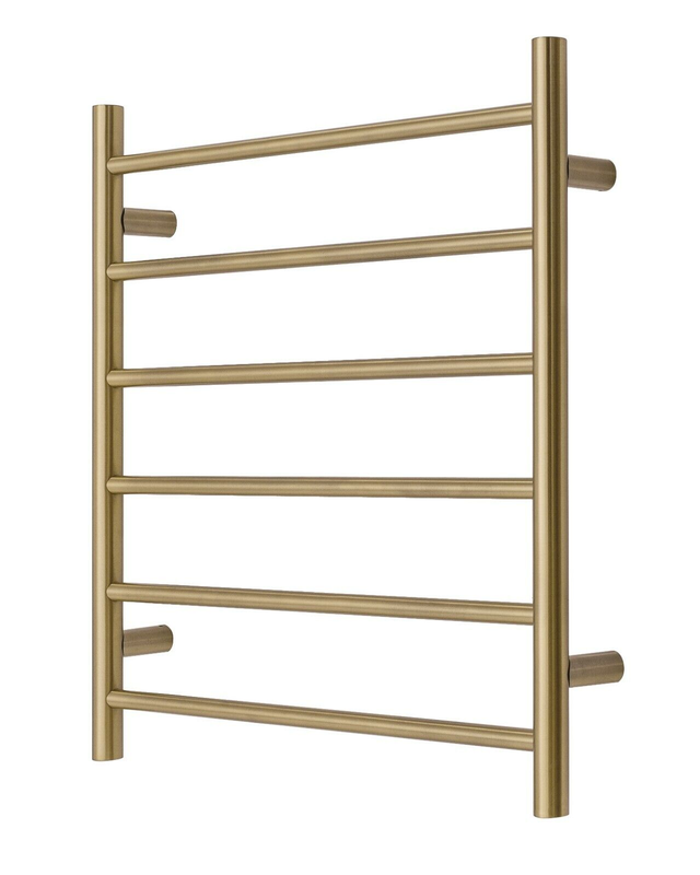 Premium Brushed Gold Towel Rack - 6 Bars, Round Design, AU Standard, 650x620mm Wide