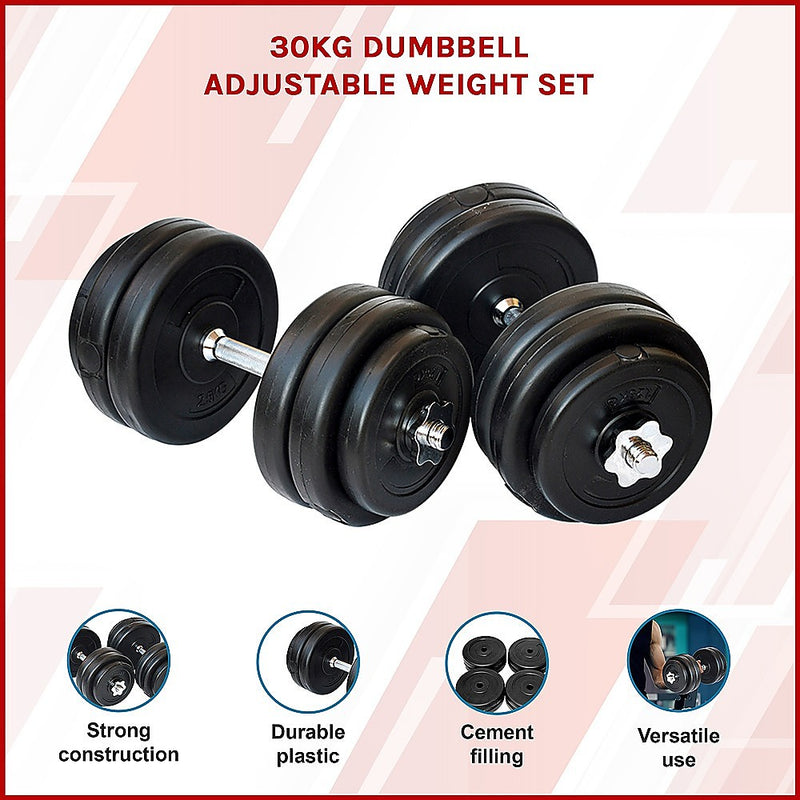 30KG Dumbbell Adjustable Weight Set