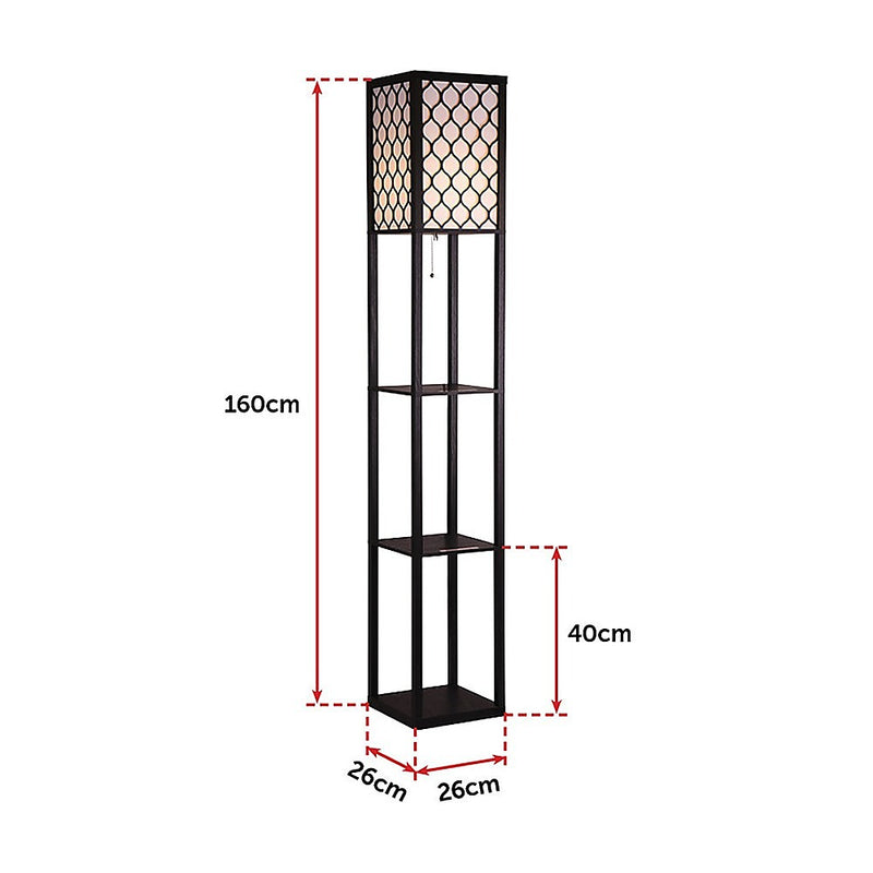 Shelf Floor Lamp - Shade Diffused Light Source with Open-Box Shelves