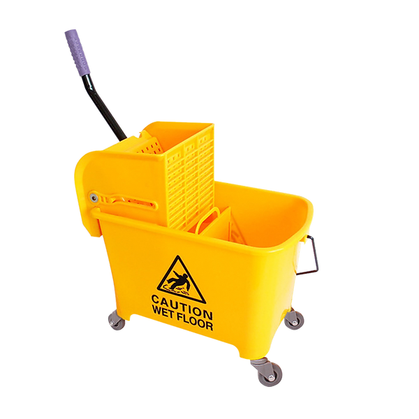 20L Deluxe Mop Wringer Bucket Side Press Janitor Commercial Cleaning