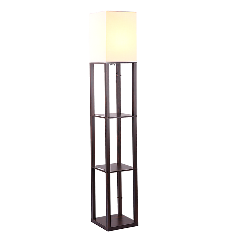 Shelf Floor Lamp - Shade Diffused Light Source with Open-Box Shelves