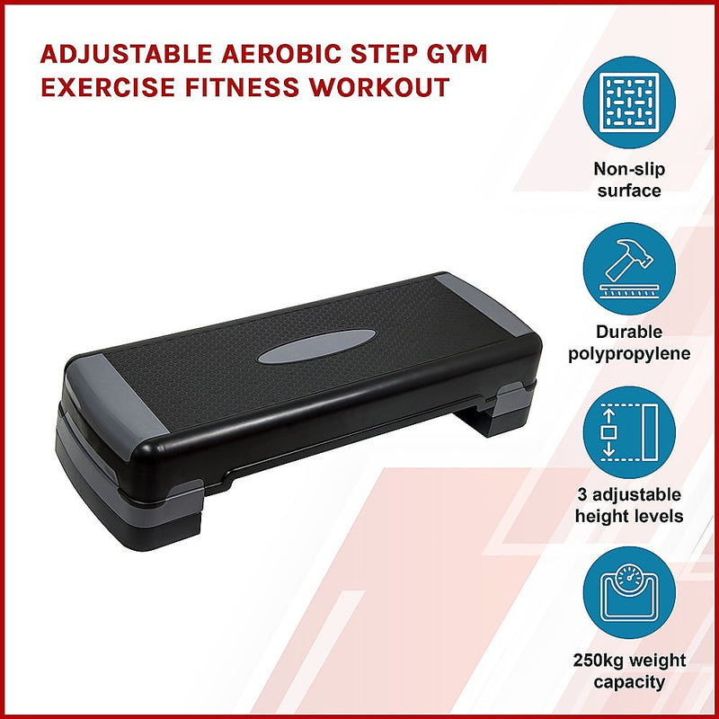 Adjustable Aerobic Step Gym Exercise Fitness Workout