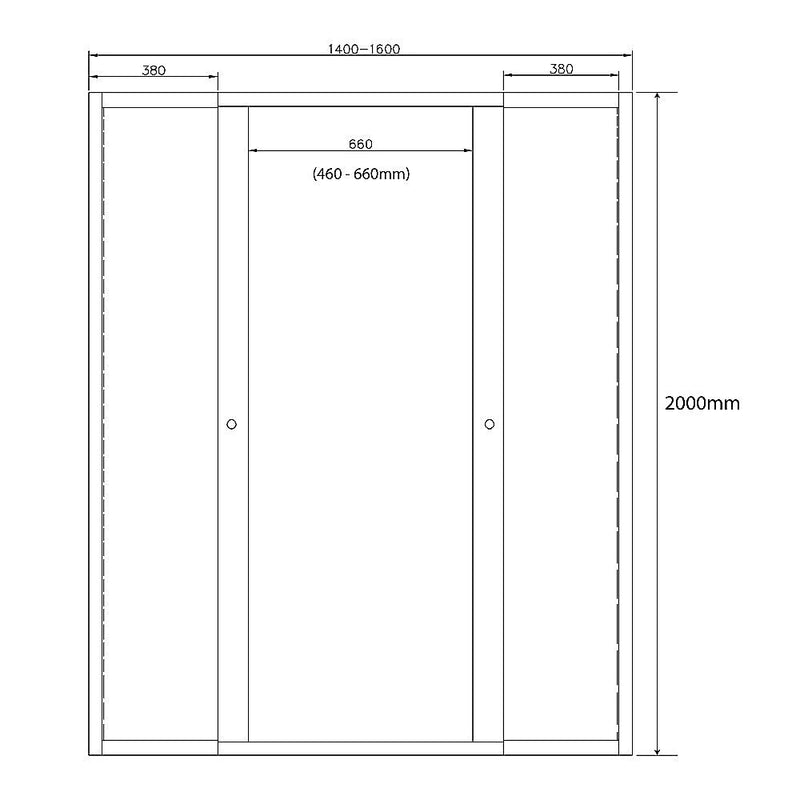 1400-1600mm Sliding Door Safety Glass Shower Screen Chrome By Della Francesca