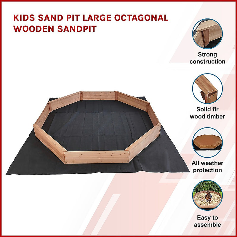 Kids Sand Pit Large Octagonal Wooden Sandpit