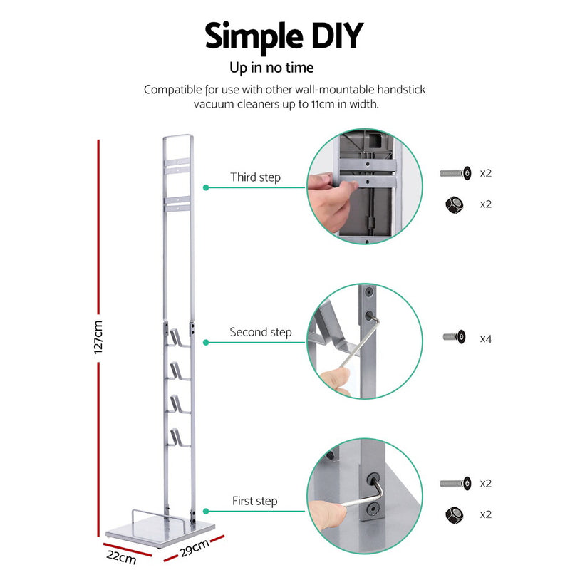 Artiss Freestanding Dyson Vacuum Cleaner Stand for V6 7 8 10 11 Silver